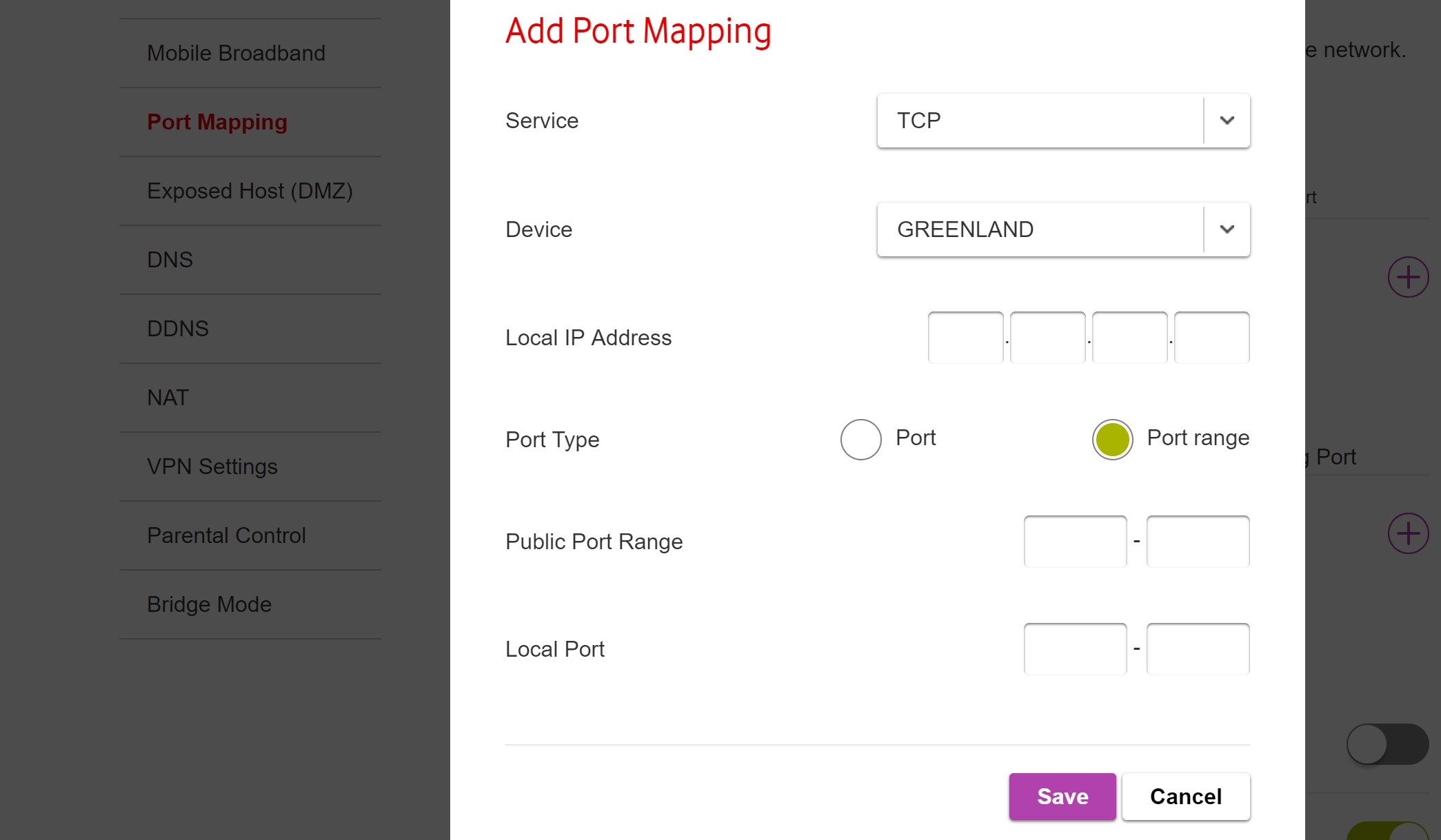 Click the fields next to 