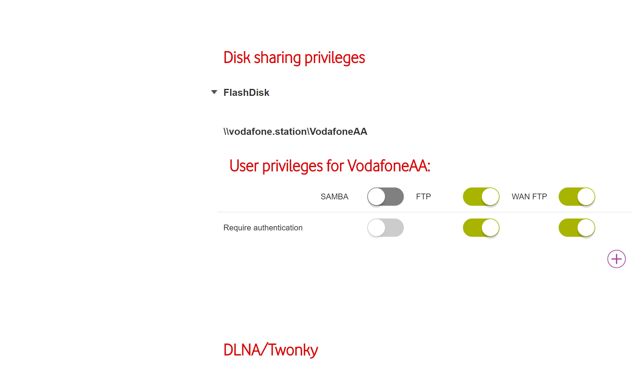 Click the add user rights icon.