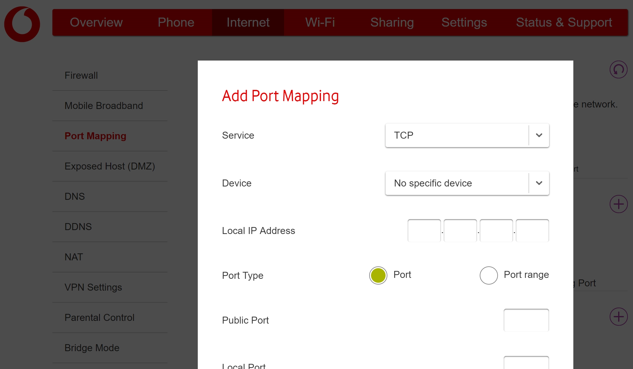 Click the drop down list next to 