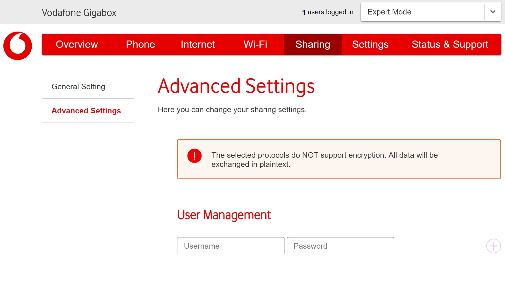 Click Username and key in the required username.