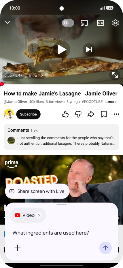 Follow the instructions on the screen to type or speak the required question for the video. Follow the instructions on the screen to type or speak the required question for the video.