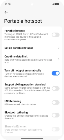 Press Set up portable hotspot.
