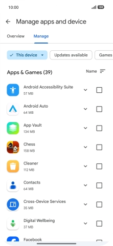 Press the required app.