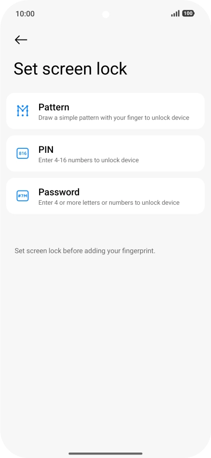Press the required phone lock code and follow the instructions on the screen to create an additional phone lock code.
