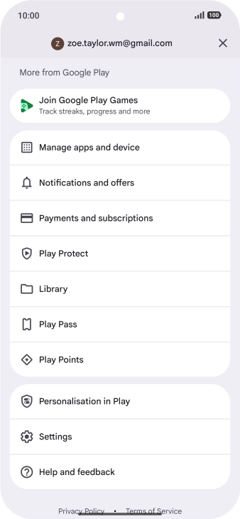 Press Manage apps and device.