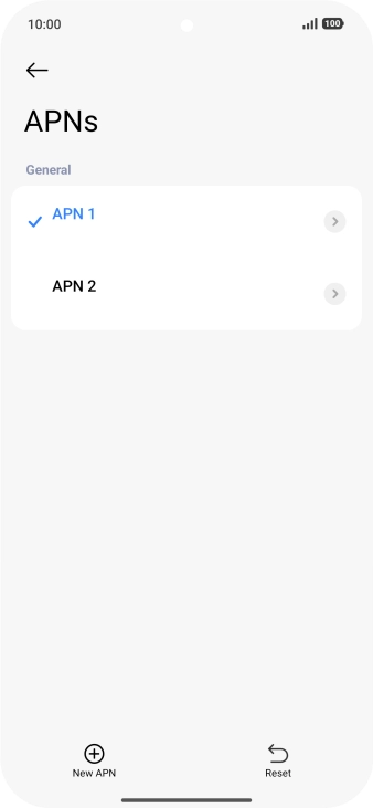 Press the required data connection to activate it. Press the required data connection to activate it.