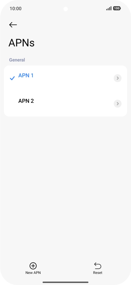 Press the required data connection to activate it. Press the required data connection to activate it.