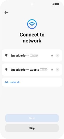 Press the required Wi-Fi network. Press the required Wi-Fi network.
