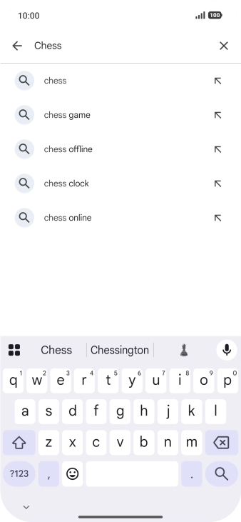 Key in the name or subject of the required app and press the search icon.