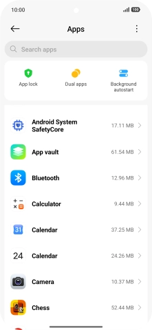 Press the required app. Press the required app.