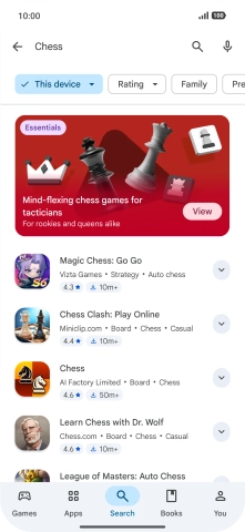 Press the required app.
