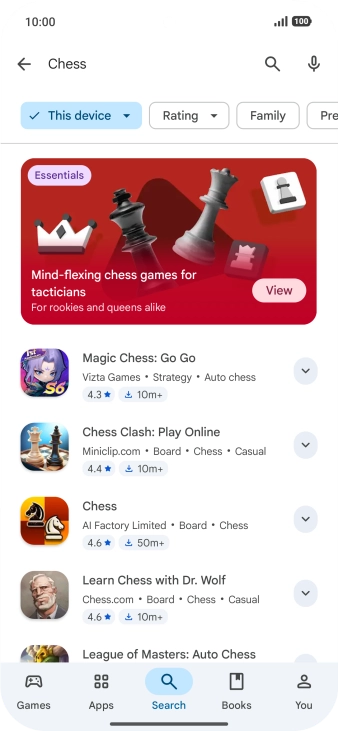 Press the required app.