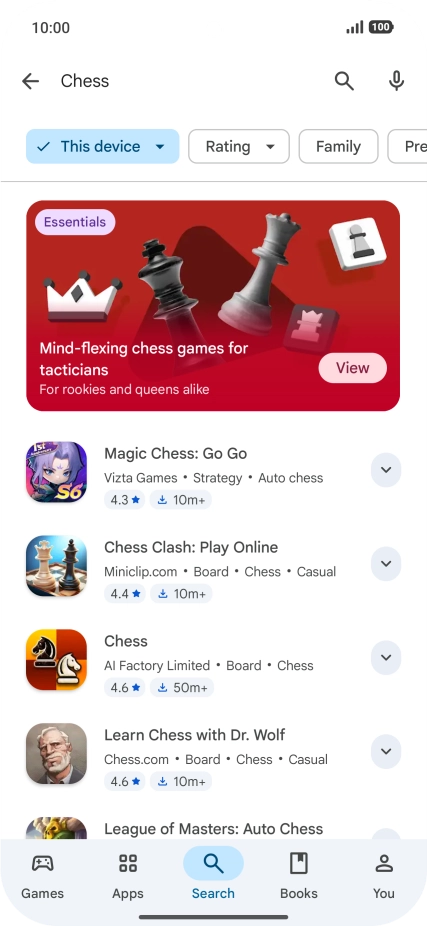 Press the required app.
