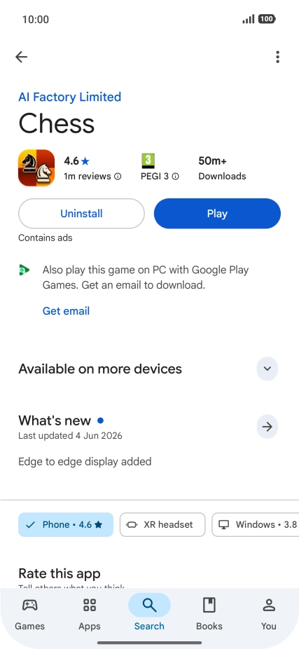 Press Uninstall.