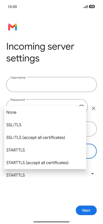 Press SSL/TLS. Press SSL/TLS.