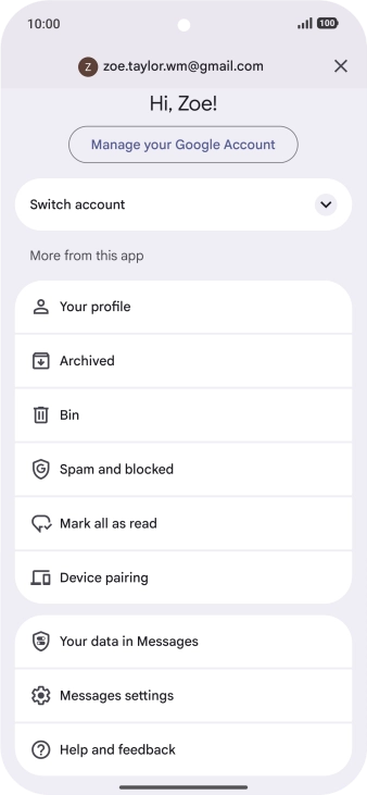 Press Messages settings. Press Messages settings.