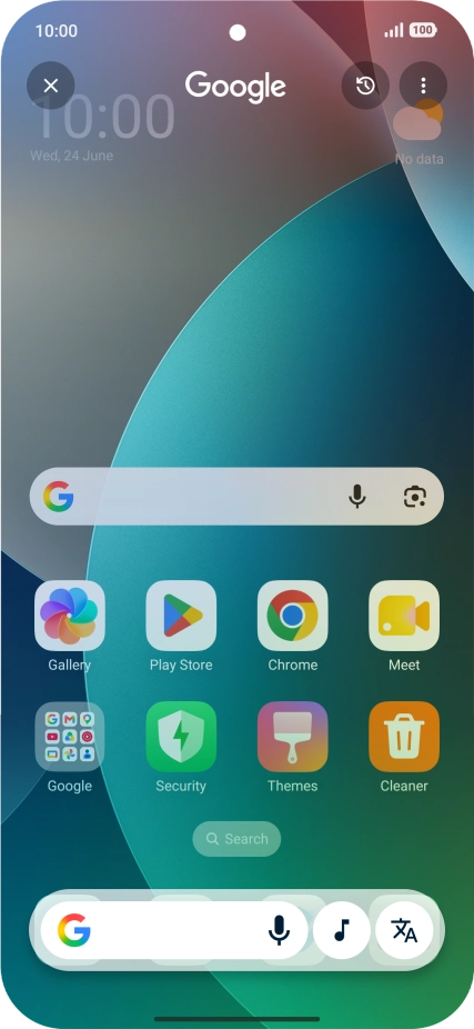 Press the music icon and wait for the search results.