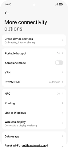 Press Portable hotspot.