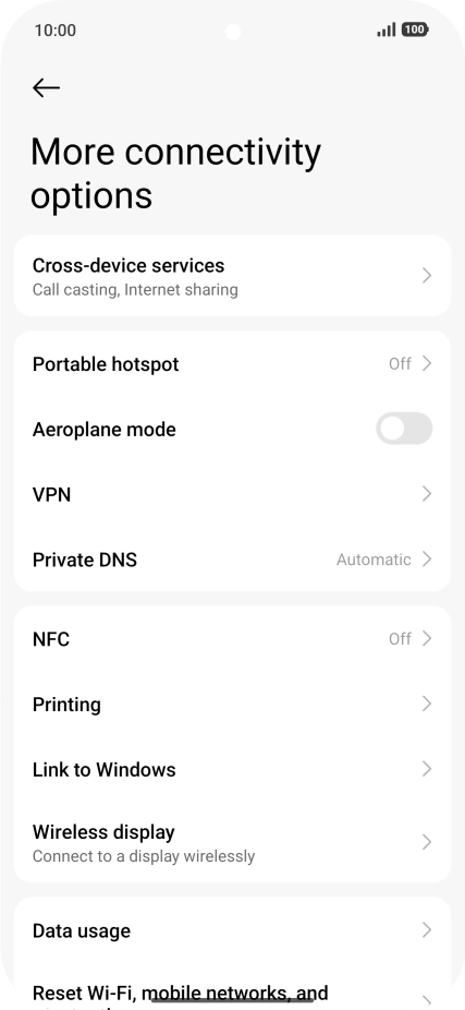 Press Portable hotspot.