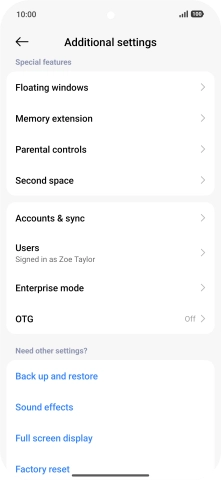 Press Accounts & sync.