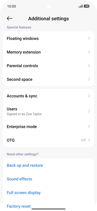 Press Accounts & sync.