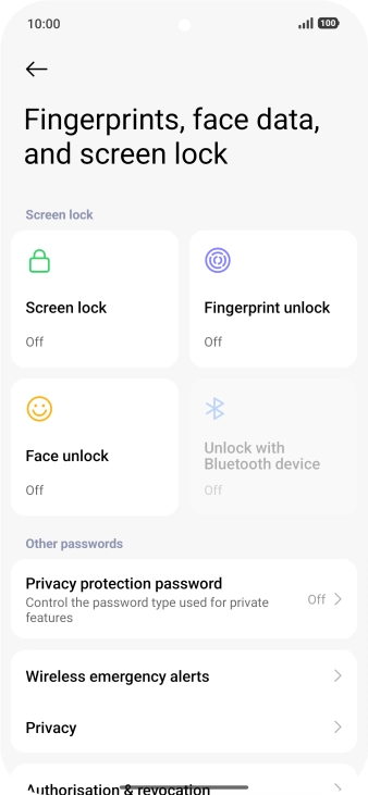 Press Fingerprint unlock.