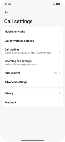 Press Call-forwarding settings.