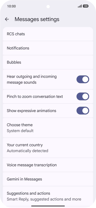 Press Gemini in Messages. Press Gemini in Messages.