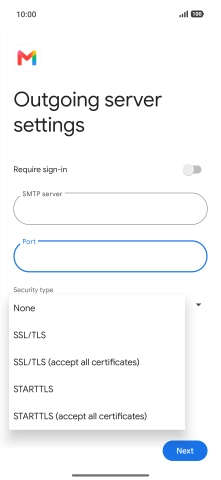 Press SSL/TLS. Press SSL/TLS.