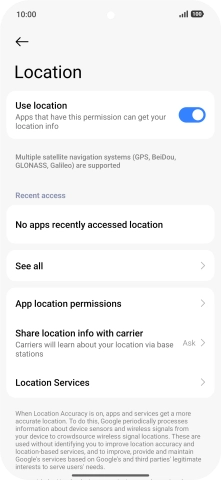Press App location permissions.
