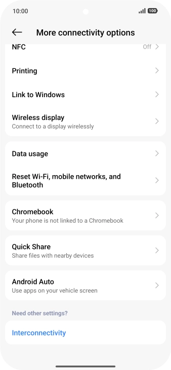 Press Data usage.