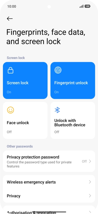 Press Screen lock.