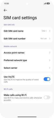Press Select carrier. Press Select carrier.