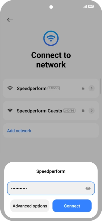 Key in the password for the Wi-Fi network and press Connect. Key in the password for the Wi-Fi network and press Connect.