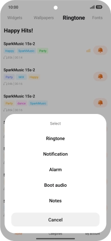 Press Ringtone.