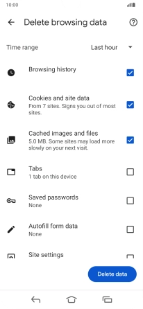 Press the fields next to the required data types.