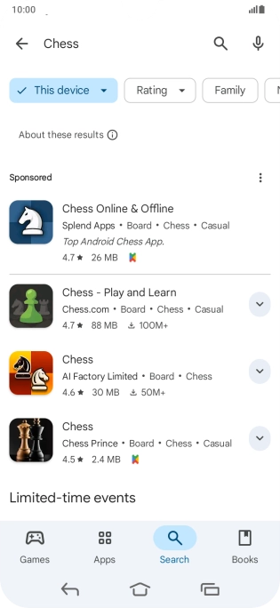 Press the required app. Press the required app.