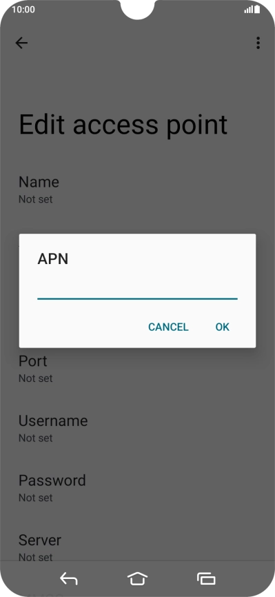Key in wap.vodafone.co.uk and press OK. Key in wap.vodafone.co.uk and press OK.