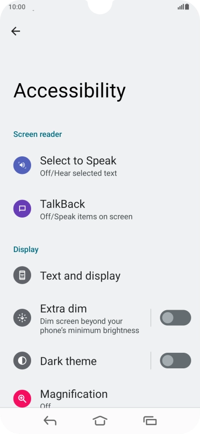 Press TalkBack and follow the instructions on the screen to select the required settings. Press TalkBack and follow the instructions on the screen to select the required settings.