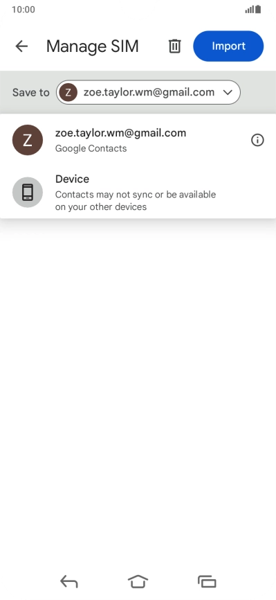 Press the required Google account.