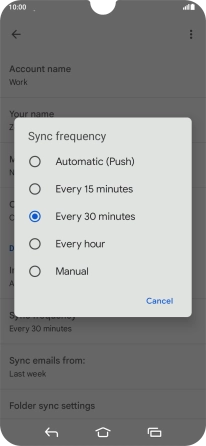 Press the required setting. Press the required setting.