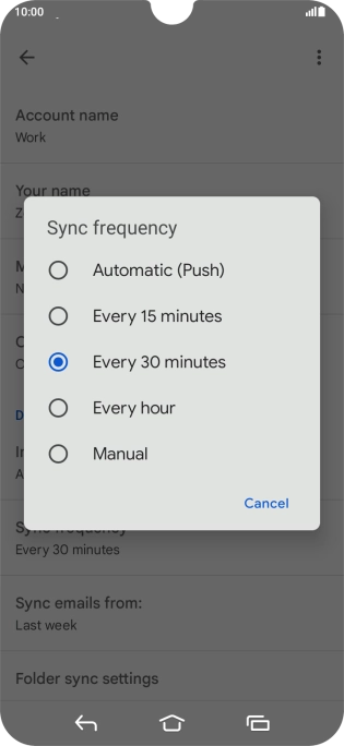 Press the required setting. Press the required setting.