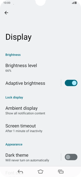 Press Screen timeout.