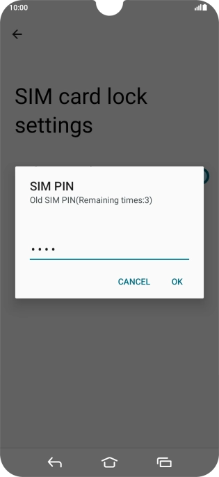 Key in your current PIN and press OK. Key in your current PIN and press OK.