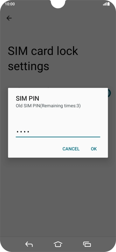 Key in your current PIN and press OK. Key in your current PIN and press OK.