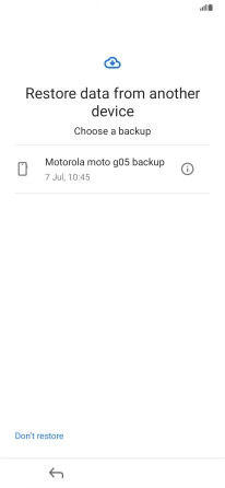 Press the required backup and your phone restores the content of the selected backup. Subsequently, follow the instructions on the screen to set up your phone and prepare it for use. Press the required backup and your phone restores the content of the selected backup. Subsequently, follow the instructions on the screen to set up your phone and prepare it for use.