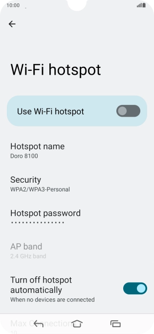Press Hotspot name.