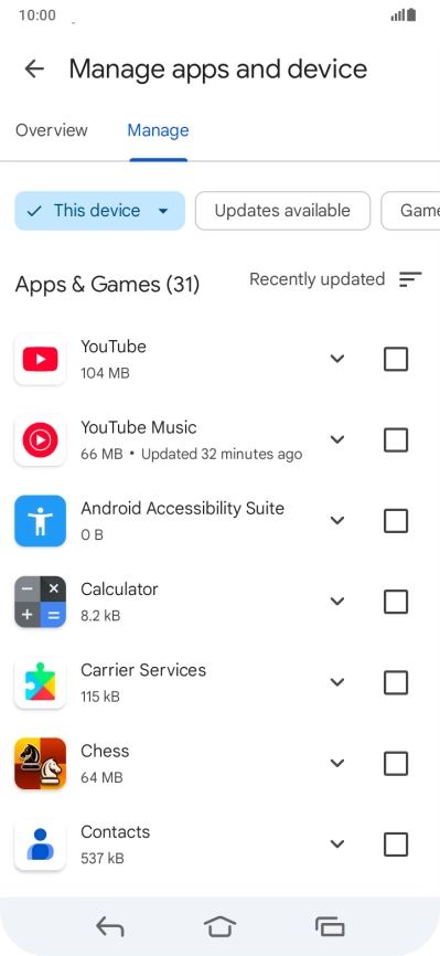 Press the required app.