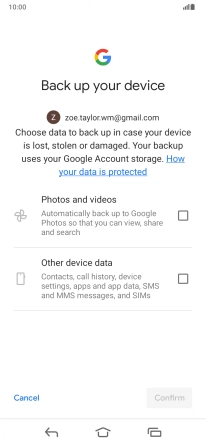 Press the fields next to the required data types to select them.