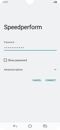 Key in the password for the Wi-Fi network and press CONNECT. Key in the password for the Wi-Fi network and press CONNECT.